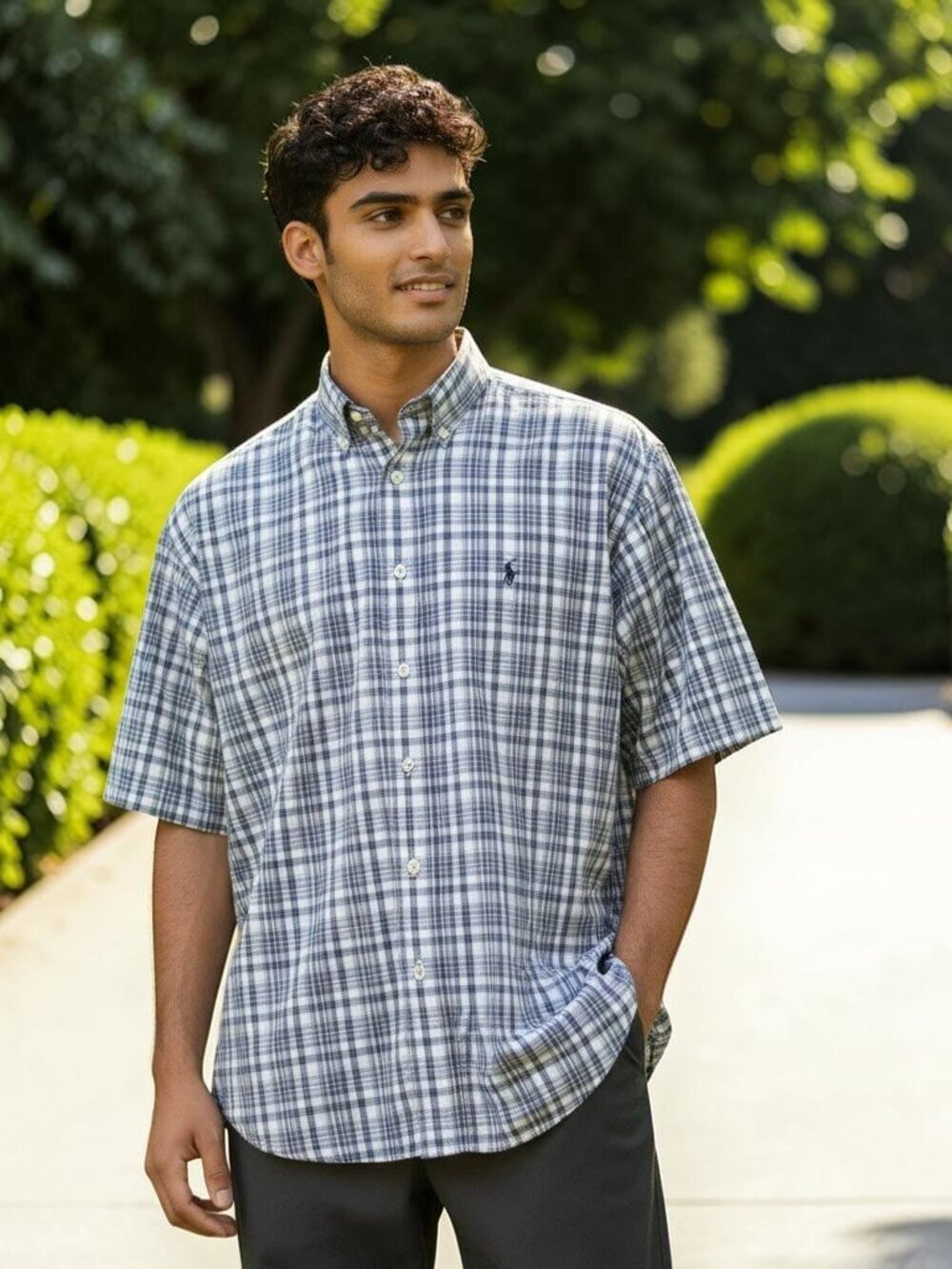 Ralph Lauren Sport Plaid Button Short Sleeve Shirt